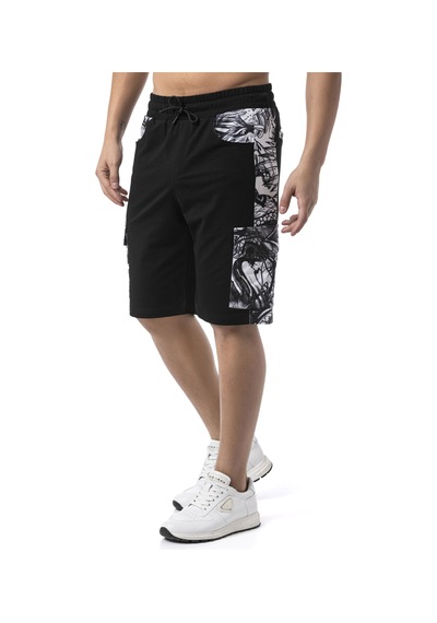 Cipo & Baxx Ck298 Men S Side-print Urban Rebel Denim Capri Siyah