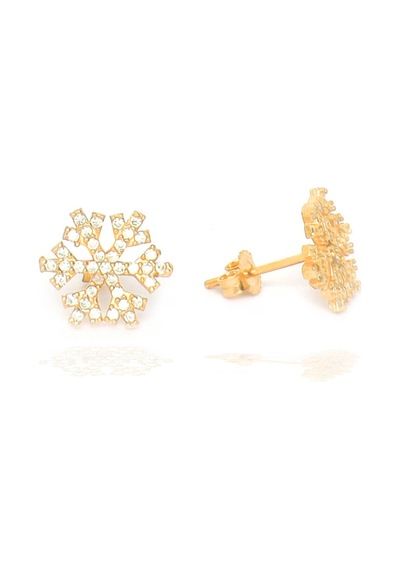 Brezza Lusso Jewelry 925 Ayar Gümüş Kar Tanesi Kadın Küpe Gümüş