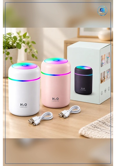 Mini Usb Hava Nemlendirici 300 Ml Işıklı Taşınabilir Aroma Difüzö