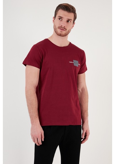 Buratti Bisiklet Yaka Pamuklu Slim Fit Erkek T Shirt 541There Bordo