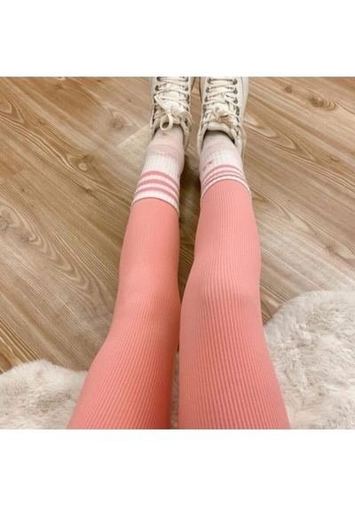 Noa & Noa Noa Noa Butik Dinamik Kadın Pembe Toparlayıcı Dikişsiz Fitilli Taytpembem/L Pembe