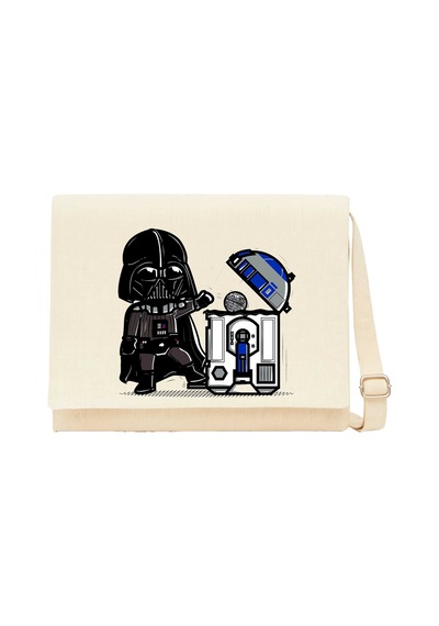 Darth Vader R2d2 Trashcan Krem Kanvas Postacı Çantası