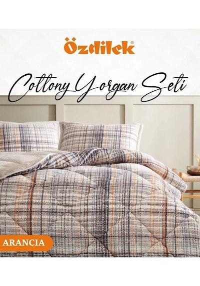 Özdilek Cottony Yorgan Seti Çift Kişilik 220x240 -arancia