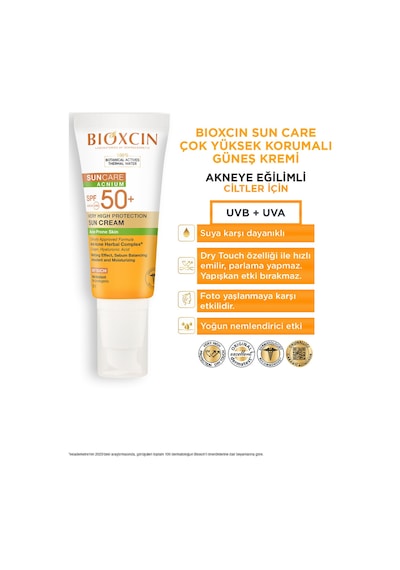 Bioxcin Sun Care Akneye Eğilimli Ciltler Için Güneş Kremi 50 Spf 50 Ml - Akne, Dry Touch, Mat