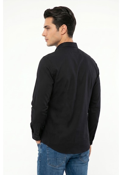 Artı Erkek Spor Slim Fit Uzun Kol Likralı Gömlek Bgl-st05465 Siyah