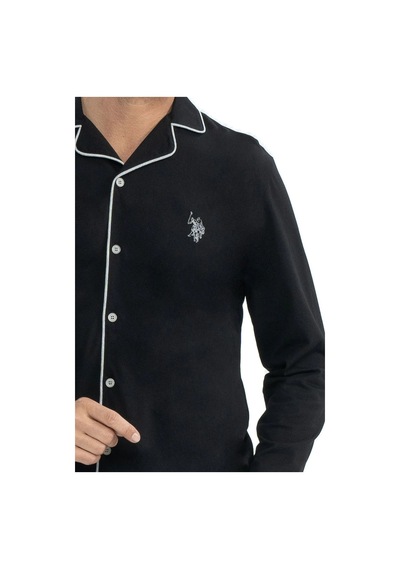 U.s. Polo Assn. Erkek Uzun Kollu Önden Düğmeli Gömlek Pijama Takım 001