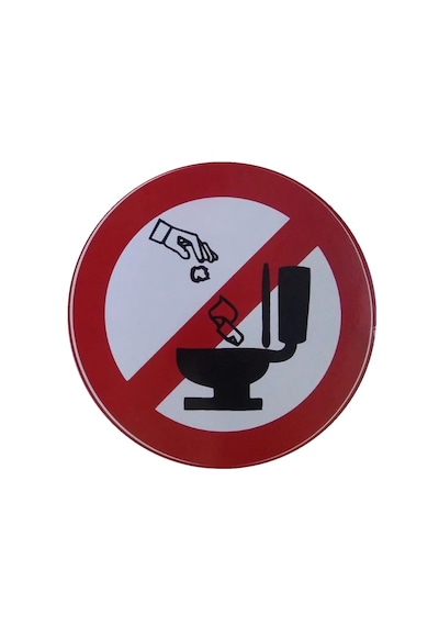 Wc Uyarı (Kağıt Atmayınız) Etiketi Çıkartma 80mm
