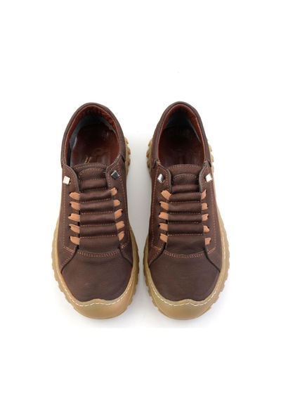 Bambi Kahve Nubuk Hakiki Deri Kadın Sneaker K01076100301