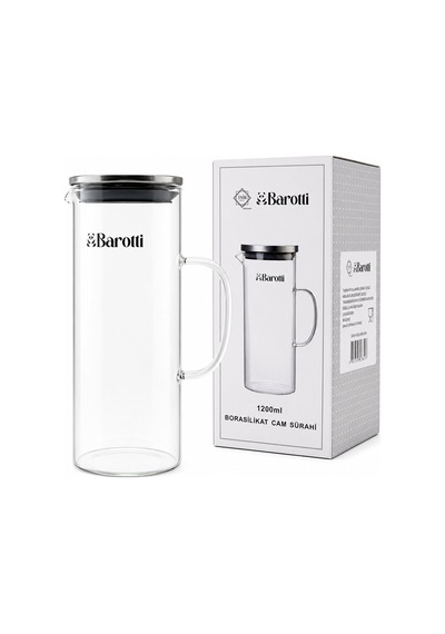 Barotti Dmr-9039 Metal Kapaklı Borosilikat Cam Sürahi 1200 Ml- 12'li Paket