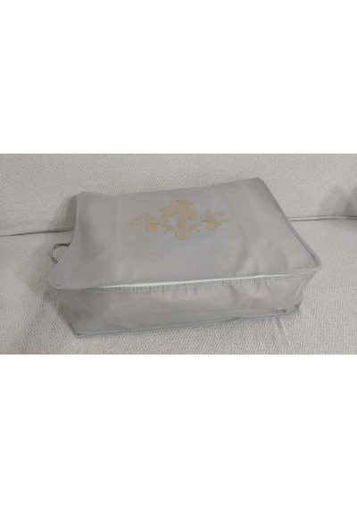 4 Lu Desenli Baza Altı Çekyat Hurç 60 40 22 Cm Gri