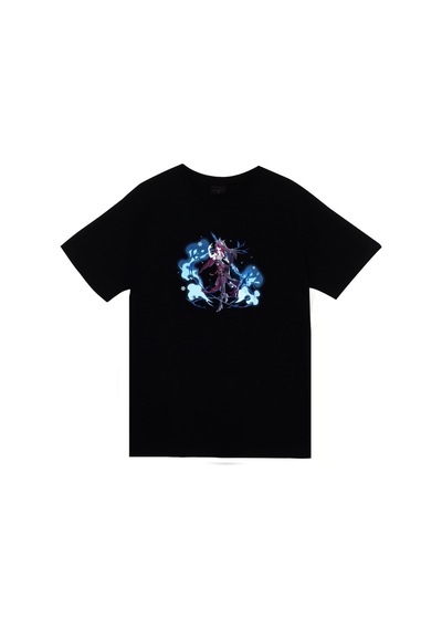 Genshin Impact Anime Baskılı Unisex %100 Pamuk Siyah T-shirt SIYAH