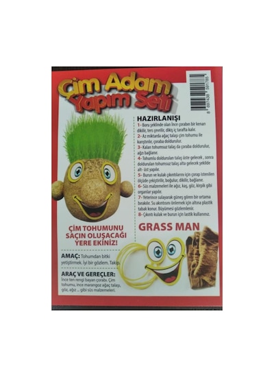 Çim Adam Seti 2 Adet Birden Çim Adam Eğitici Deney Çim Adam Yapım Seti