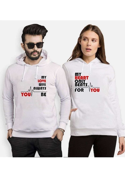 Tshirthane My Heart Only Beats For You Sevgili Kombinleri Kapüş