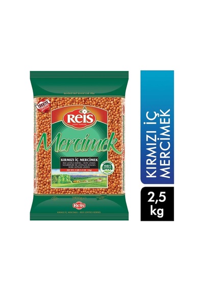 Reis Kırmızı İç Mercimek 2,5 Kg 12'li Paket