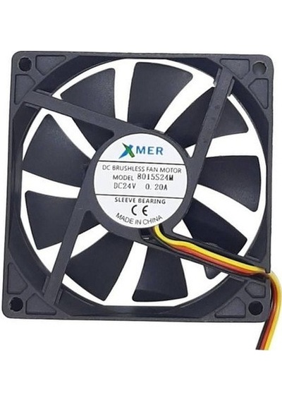 A Kalite 80X80X15 24V 3P 8Cm 15Mm 3 Uçlu Fan
