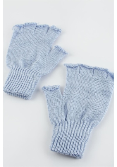 Unisex Ucu Kesik Yün Eldiven 305724 Buz Mavi