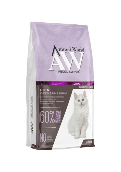 Animal World Kitten Tavuk Balık ve Karidesli Yavru Kedi Maması 1500 G