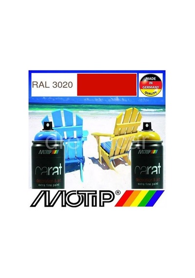 6 Adet Motip Carat Ral 3020 Trafik Kırmızı Parlak Akrilik Boya 40