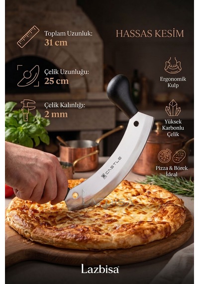 İncisive Serisi Mutfak Bıçak Seti Pide Börek Pizza Bıçağı Salata Kıyma Bıçağı 2 Li Set Mft-2547x Siyah