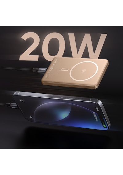 Mcdodo Mc-4642 5000mah 20w Metal Ultra İnce Kablosuz Powerbank Gold