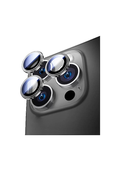 Apple Uyumlu   iPhone 17 Pro Wiwu Lens Guard Metal Kamera Lens Koruyucu Siyah