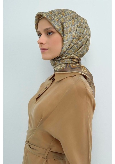 Armine İpek Eşarp 2026 Yaz - 9518-35 Kum Beji Twill
