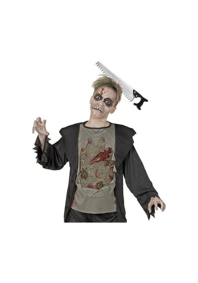 Kafaya  Saplanmış  Halloween  Kanlı  Testere  Şaka  Tacı
