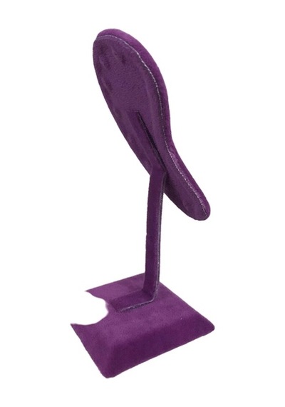 Süet Kumaş Mor Renk 15/5cm Ayaklı Küpe Sergileme Dekoru