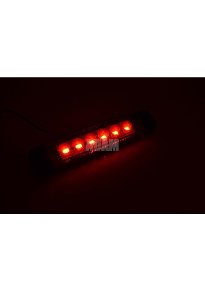 10 Adet Kırmızı Parmak Lamba 6 Led Su Geçirmez 12v 24v Emir