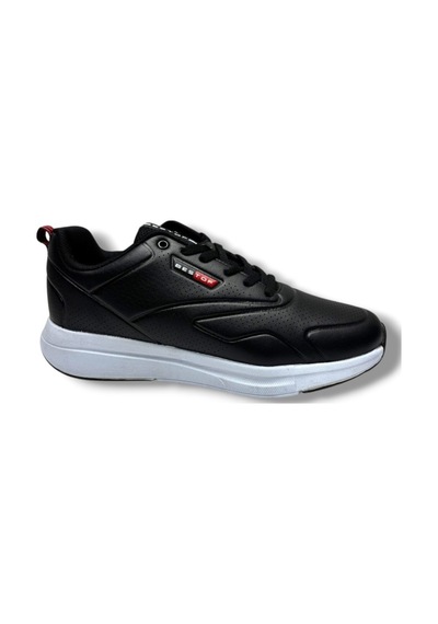 Best Of 129-26 Cilt Deri Anatomik Erkek Sneaker Siyah Beyaz Siyah