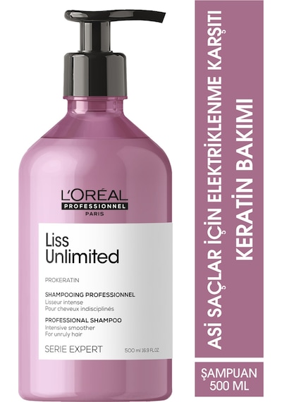 L'Oréal Professionnel Serie Expert Liss Unlimited Elektriklenme Karşıtı Yumuşaklık Veren Şampuan 500 ML