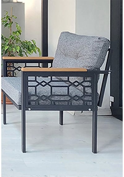 Adımshos Tekli Lazer Balkon-bahçe-ofis-kafe Çay Seti Koltuk Oturma Takımı-oturma Grubu Gri Adımshos Tekli Lazer Balkon-bahçe-ofis-kafe Çay Seti Koltuk Oturma Takımı-oturma Grubu Gri