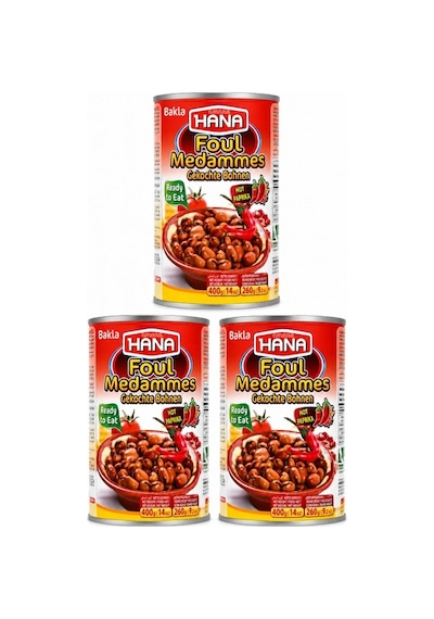 Hana Bakla Konservesi Acili 400grx3 Adet