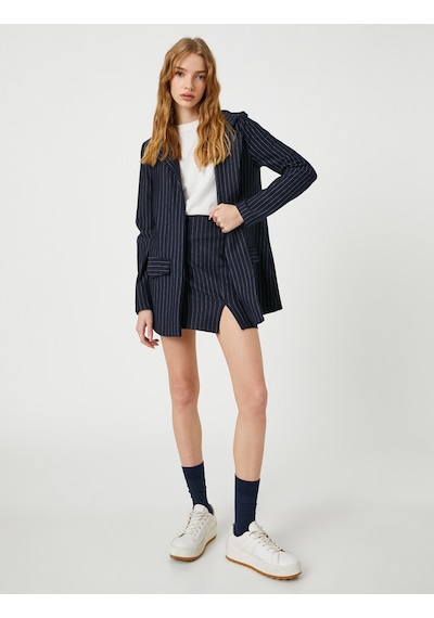 Koton Blazer Ceket Uzun Cep Detaylı Çizgili Lacivert Çizgili 3sal90002ık 3SAL90002IK7S0 Lacivert Koton Blazer Ceket Uzun Cep Detaylı Çizgili Lacivert Çizgili 3sal90002ık 3SAL90002IK7S0 Lacivert
