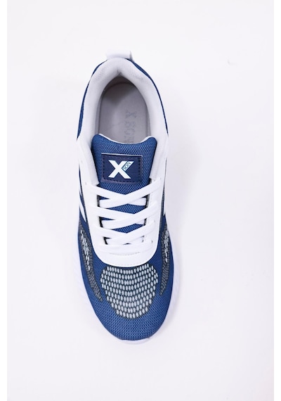 Dijital Baskılı Unisex Mavi Sneaker - Beyaz Desenli Günlük Ayakkabı Mavi-beyaz