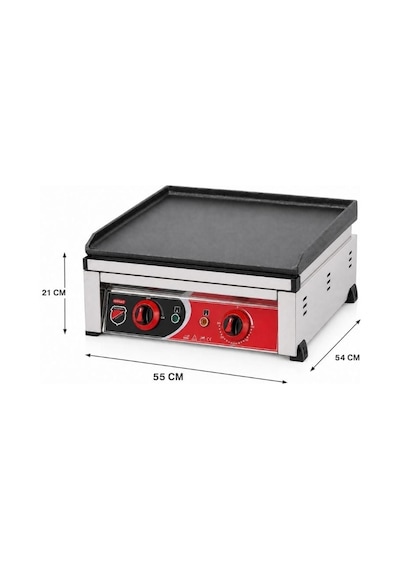 Silverinox Elektrikli Set Üstü Döküm Düz Pleyt Izgara 50 Cm 220v