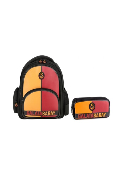 Galatasaray Sarı Kırmızı Okul Sırt Çantası Ve Kalem Çantası Seti - Setme25552c Kırmızı