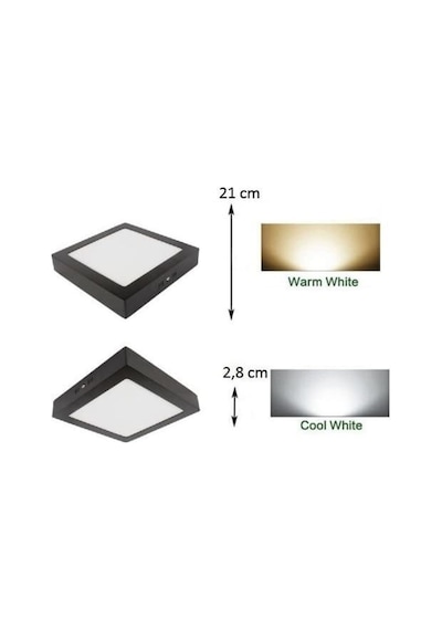 Cata Ct5236 18w Sıva Üstü Led Panel Siyah Kasa 6400k Beyaz