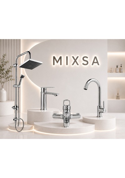 Lüx 4'lü Premium Robot Duş Seti Banyo-lavabo-mutfak Bataryası Çeşmesi Musluğu Şık Tasarım 4'lü Set Krom