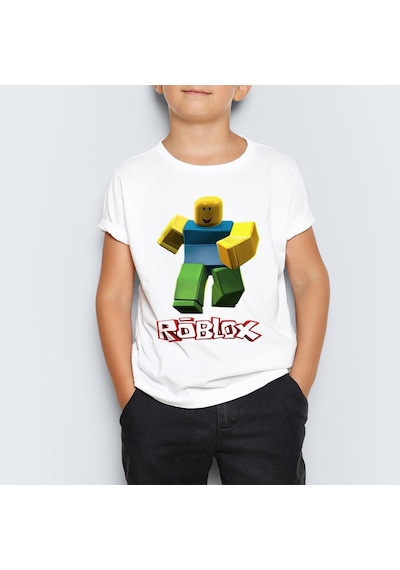 Roblox Baskılı Unisex Çocuk Tişört T-Shirt Mr-07 Çok Renkli