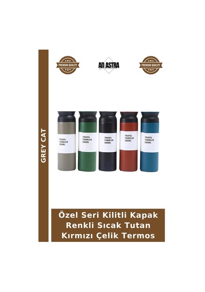 Özel Seri Kilitli Kapak Renkli Sıcak Tutan Kırmızı Çelik Termos Çok Renkli