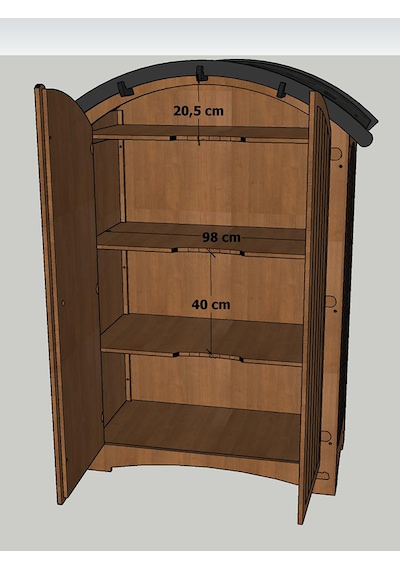 Mandu Ahşap Bahçe Depolama Dolabı (Radius Çatılı) 790 L
