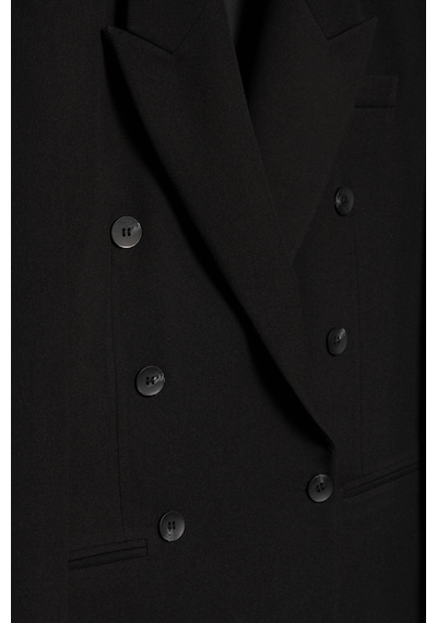 Kadın Siyah Basene Oturan Oversize Blazer Siyah