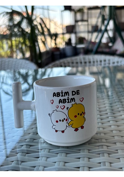 Abim De Abim Yazılı Seramik Kupa Komik Bardak 7 Cm Çok Renkli