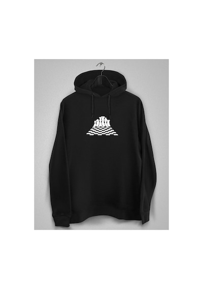 Tarzsokak Unisex Siyah Chess Baskılı Sweatshirt
