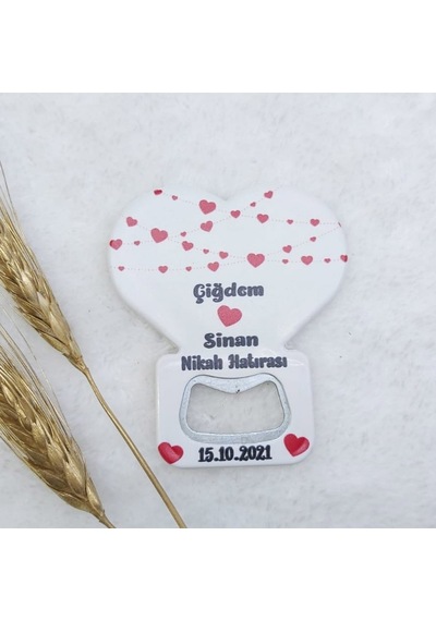 Kalplerle Süslü Kalp Balon Açacak Magnet 7,5x8,5 Cm Uv N 30 Adet