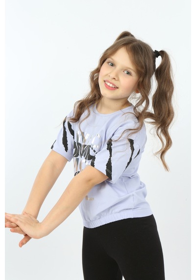 Toontoy Kids Toontoy Kız Çocuk Wild Wood Girl Baskılı Tişört Mavi