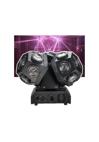 Quenlite Wash-500 Dönerli 3 Başlı Lazer Sahne Robot Işık 10x18w Disko Topu Rgbw 4in1