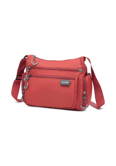 Smart Bags Kiremit Rengi Orta Boy Çok Cepli Su Geçirmez Ultra Hafif Kumaş Kadın Çapraz Çanta