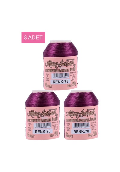 3 Adet Altınbaşak Oya Ve Dantel İpi 20 Gr - Royaleks - No: 078 Çok Renkli